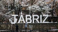 First autumn snow blankets Tabriz