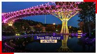 Iran highway depicted at night