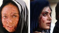 Iranian actresses put on bizarre movie makeup