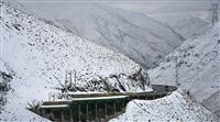 Iran’s popular Chalus Road under snow