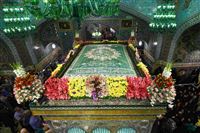 Tribute to Imam Reza (AS) with fresh flowers